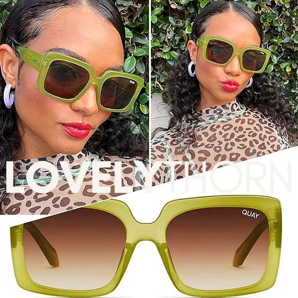 QUAY // ltd ed paris hilton premium-injection green frames brown fade lens